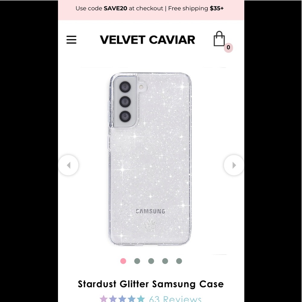 Velvet Caviar Stardust Glitter Samsung Galaxy S21 Plus Phone Case